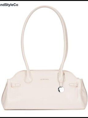Vintage PU Leather Shoulder Bag with Silver Charm for Work